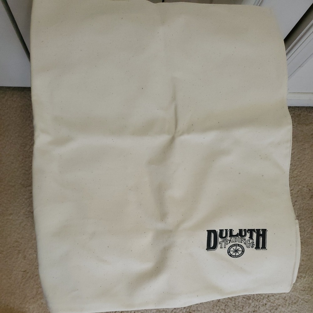Duluth Trading Laundry Bag Large Beige Canvas Clothes Travel Drawstring